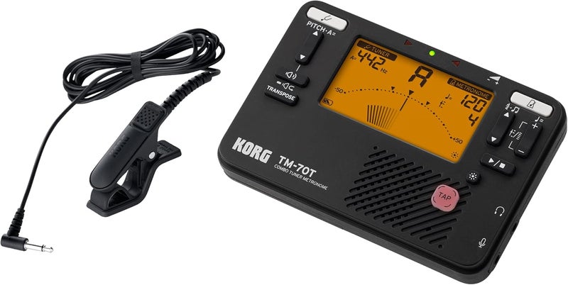 Korg مو tuner TM-70C وميترونوم مع ميكروفون ملامس، وضع الصوت، وضع النقل، ووضع الكروماتيك - أسود - Image 2